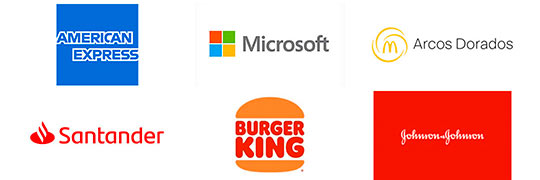 logos American Express, Microsoft, Arcos Dorados, Santander, Burger King, Johnson & Johnson