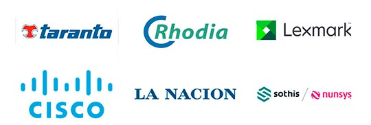 logos movil_b logos Taranto, Rhodia, Lexmark, Cisco, La Nación, Sothis Nunsys