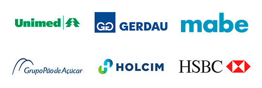 logos Unimed, Gerdau, Mabe, Grupo Pan de Azúcar, Holcim, HSBC